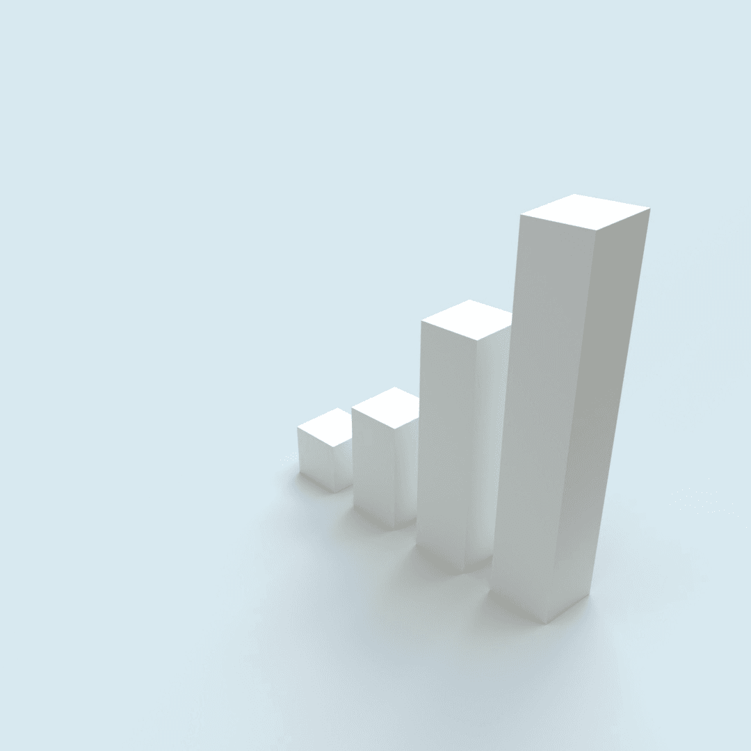 Bar chart with increasing white bars